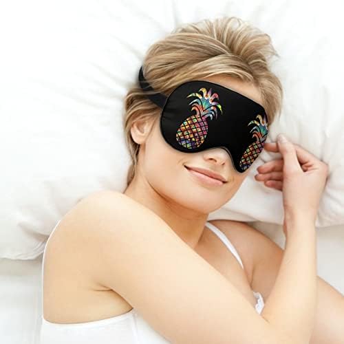Máscara de abacaxi psicodélica Sono de olhos vendados com bloco de cinta ajustável Blinder Night Night para viagens