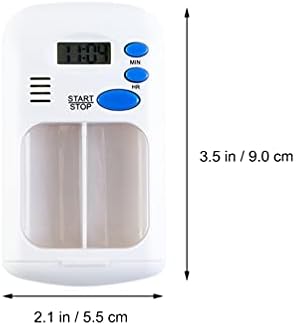 Excetty Portable Mini Pill Box Timer com LCD Digital Electric Alarm Medicine Pill Caso 2 Grades Lembrete