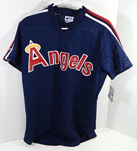 1983-90 California Angels Blank Game Emitido Blue Jersey Batting Practice M 897 - Jogo usou camisas