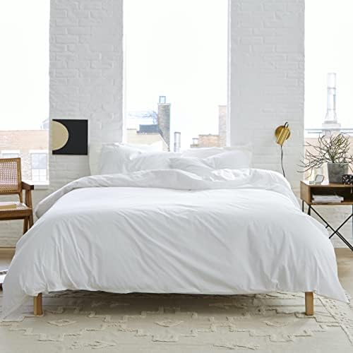 Lençol de partida Brooklinen Luxe Conjunto para cama king size, branco sólido - conjunto de 3 peças