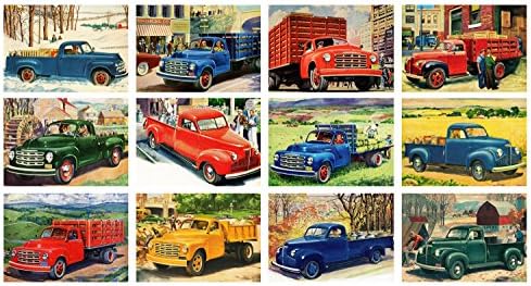 Calendário de parede 2023 [12 páginas 8 x12] Studebaker Truck Vintage Comercial Poster Classic Cars