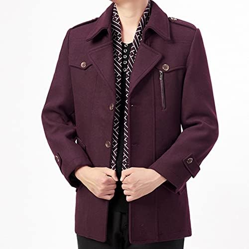 Maiyifu-gj Men com cachecol elegante e elegante casaco de lã de lã de inverno Business Business Trench Casacs Slim