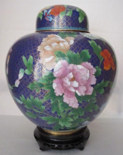 12 Pequim Cloisonne Creation Urn China Style Bouquet Blue Blue - urna para 2