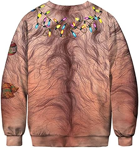 Pullover para blusa masculina Tops 3D Funny Printed Ugly Jumper Jumper Loose Size Size Sweetshirt Tops
