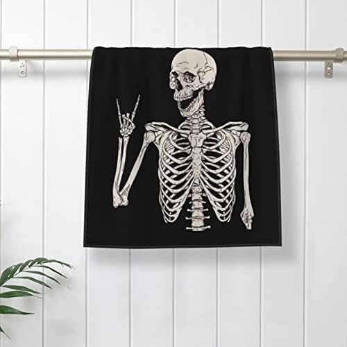 Zelamiee Rock and Roll Skeleleton Skull Soft absorvente Hand Hand Hand