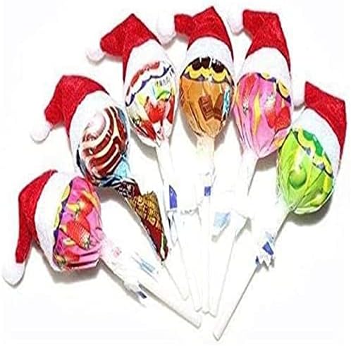 Warmshine 60 PCs Mini chapéus de Natal Mini Christmas Santa Bottle Bottle Bottle Lollipop Candy Candy Hat Holiday
