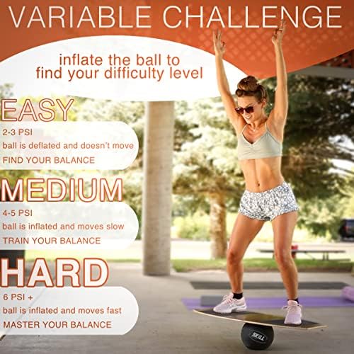O Skill Board Mini Beginner para Pro - Wooden Balance Board for Adults Pacote - incl. Balance Trainer para