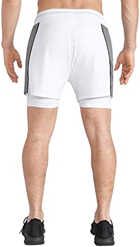 Brokig Men's 5 Gym Bodybuilding Shorts Executando o treino de shorts leves de cintura elástica com bolsos