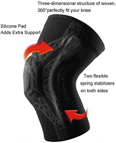 Ccbuy 1 par de joelheiras esportivas compressão suporta o equipamento de ginástica elástico de joelhos