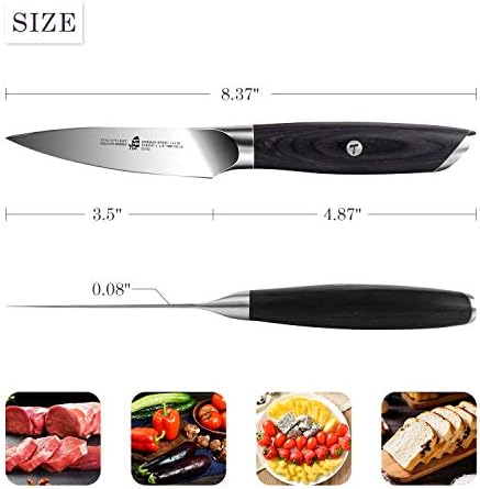 Faca de tuo chef 10 ”e faca de paring 3,5”, faca de cozinha profissional para restaurante em casa, alça de