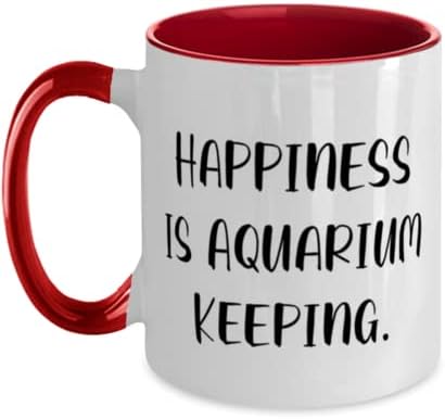 Keeping de aquário engraçado, a felicidade é a manutenção do aquário, a melhor caneca de dois tons
