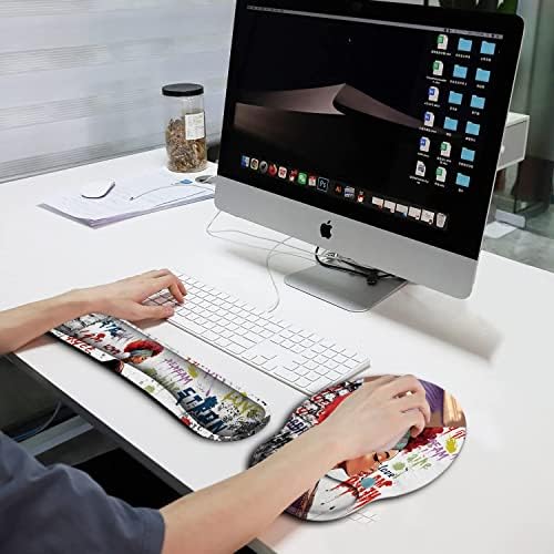 Gel de suporte de pulso ergonômico de mouse e descanso de pulso do teclado para laptop, Mac, jogos e escritório,