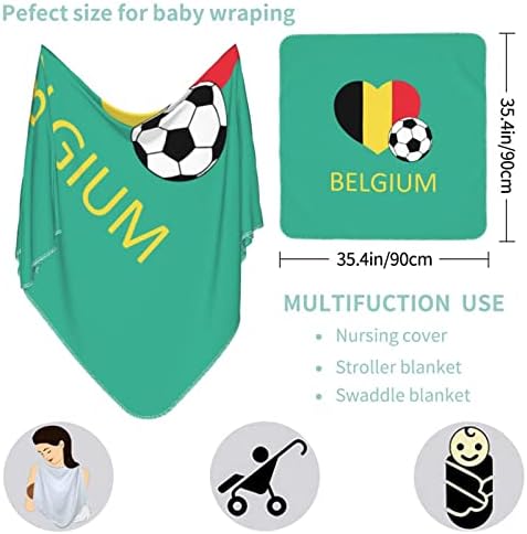 Love Belgium Soccer Baby Blanket Recebendo cobertor para capa de swaddle para recém -nascidos