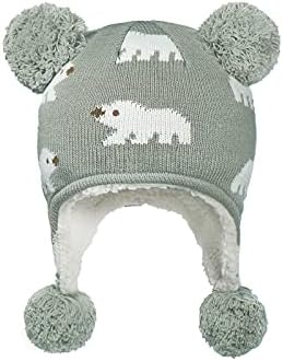 Century Star Baby Boy Hat Hat Winter Fleece Lined Hat Knot Earflap Kids Caps Capçadores infantis para meninas