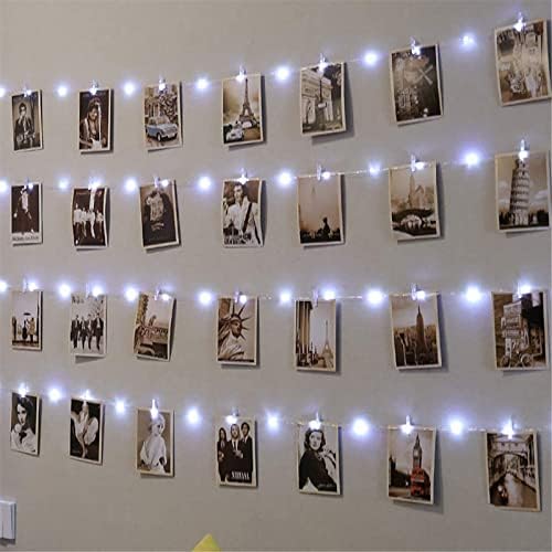 Luzes de corda de clipe de foto, fada foto de parede de parede iluminação de picture clipes de
