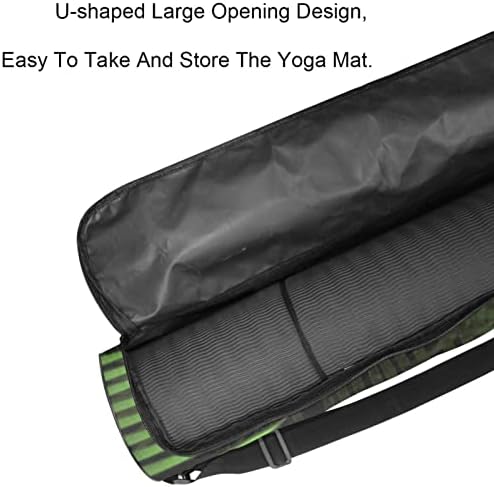 Bolsa de tapete de ioga ratgdn, folhas verdes portador de ioga transportadora de tapete de ioga full-zip yoga saco de transporte com alça ajustável para homens homens