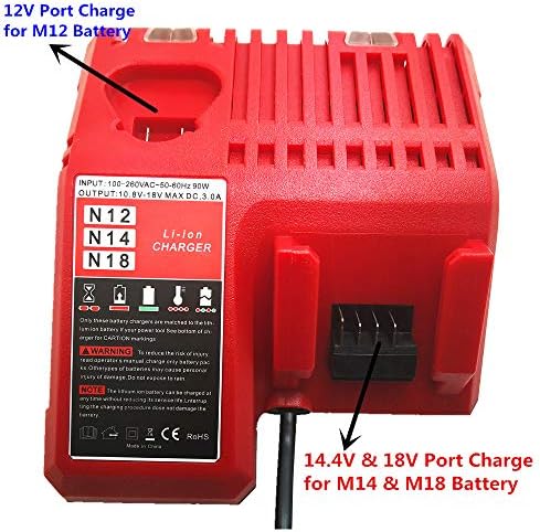 3A M18 M12 Carregador de bateria para Milwaukee 48-59-1812 M14 12V 14,4V 18V Multi tensão de lítio Substituição