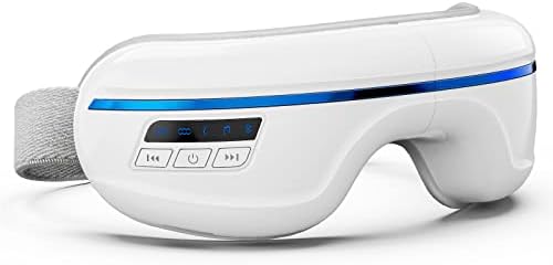 Massageador ocular, massageador elétrico Smart Bluetooth com calor, compressão e vibração, música embutida -