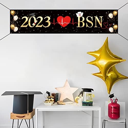 Kimini -ki 2023 BSN Banner - Parabéns Banner de enfermagem, 2023 Decorações de festa de graduação