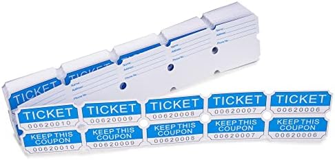 DGBDPACK 250 bilhetes de sorteio duplo azul, bilhetes de sorteio 50/50 adequados para sorteios, loteria