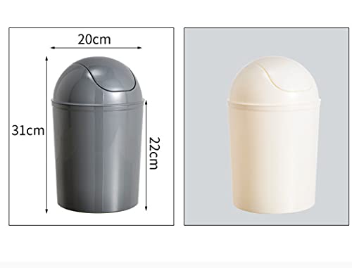 Jmxxxgkt lixo pequeno lata, 1,25 galão com tampa de balanço, lata de lixo de escritório, lata de lixo do banheiro, lixo do quarto pode 31cm20cm22cm cinza 31cm*20cm*22cm