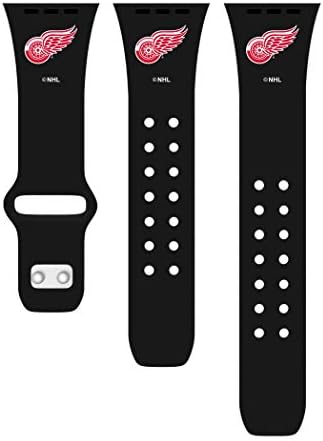 Hora do jogo Detroit Red Wings Silicone Sport Watch Band compatível com Apple Watch