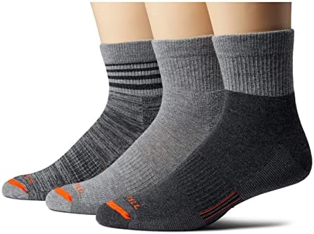 Merrell Men e feminino Merino Wood Work Socks - Unissex 3 par Pack - Mei -Cushion Comfort e Arch Support