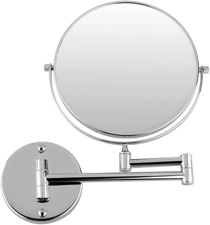 Espelho de vaidade deihge, cromo redondo de dupla face 360 ​​grau 7x espelho de ampliação de