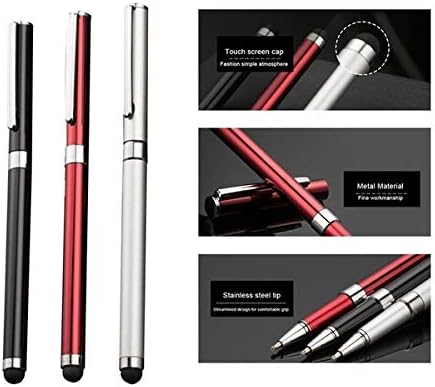 Tek Styz Pro Stylus + caneta compatível com Philips TAT5556BK/97 com toque de alta sensibilidade personalizado e tinta preta! [3 pacote - preto vermelho prateado]