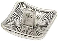 ACXICO 10pcs quadrado prata antiga prata floral butões de haste esculpida costurando metal artesanal
