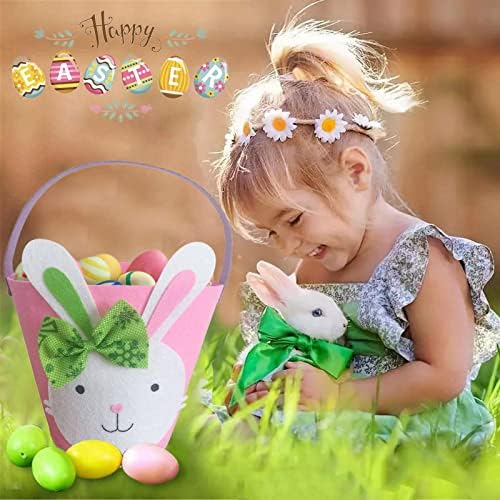 Greywhsky Basket decoração de coelho pano de pano de festa ovos para crianças Evento de Páscoa Candy Candy