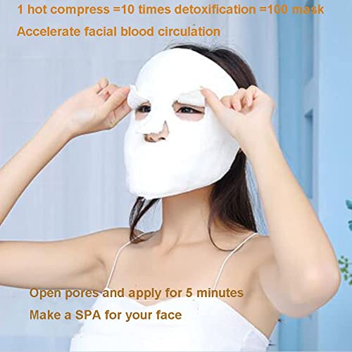 Angzhili 2 PCs Compressa quente Máscaras de toalha de rosto, toalha de vapor facial reutilizável para cuidados