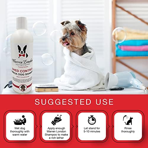 Warren London Shed Control Shampoo para derramar | 2-em 1 Dog Dessedding shampoo e condicionador