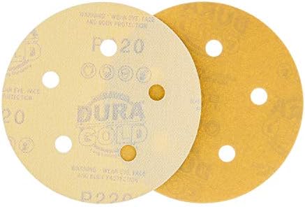 DURA -GOLD 5 Discos de landing - 220 Grit - 5 Padrão de orifícios e Pad da interface de densidade