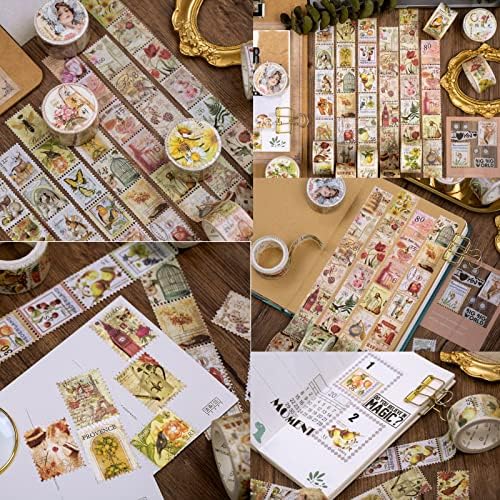 8 Rolls Postage Stamp Washi Tapes Decorative Stamp adesivos para scrapbooking