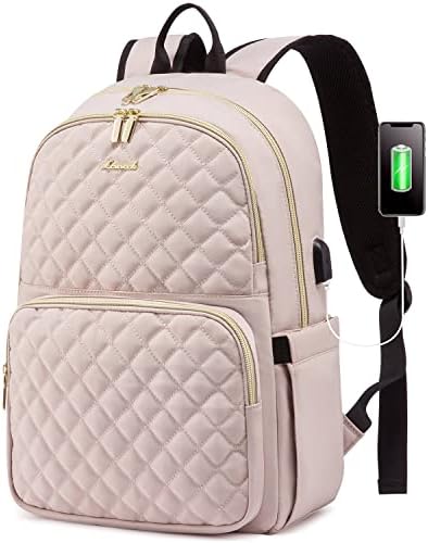 Backpack de laptop LoveVook para mulheres, bolsa de mochila de viagem de laptop acolchoada com zíper