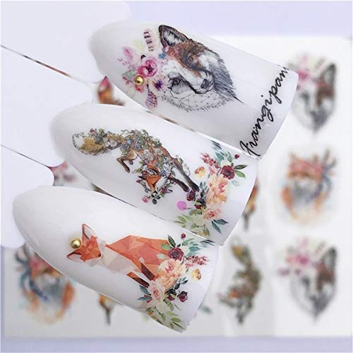 Yinjieshangmao uil art decoração slider lobo design design de água manicure manicure acessórios polonês folhas