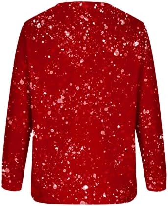 Sol moleta de Natal nokmopo para mulheres moda casual impressão de natal redondo pescoço de manga longa de suéter de suéter de manga longa
