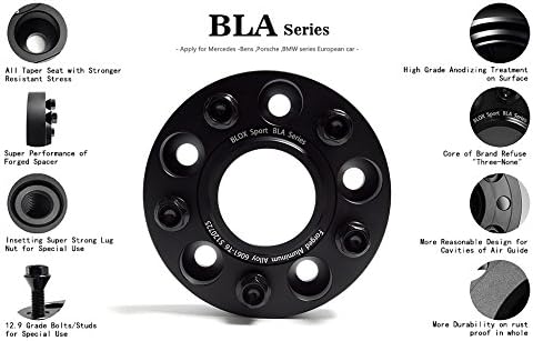 Bloxsport 2pcs 30mm PCD 5x112 CB66.5 Adaptador de rodas centrado no hub Adaptador de roda Liga de