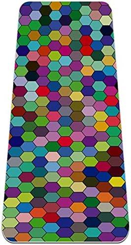 Siebzeh colorido hexagon geométrico Mosaico Padrão premium premium de ioga grossa MAT ECO AMPLICAÇÃO