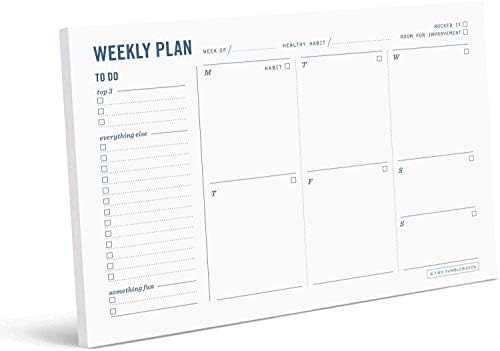Two tumbleweeds weekly planejamento - calendário semanal no bloco de notas com lista de tarefas, cronograma