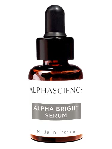 Alfascience Alpha Bright Serum Travel Tamanho 8 ml / 0,27 fl Oz - Concentração intensiva de correção de ponto - soro de face anti -envelhecimento - soro antioxidante - Normal às peles combinadas - feitas na França - livre de fragrâncias - livre de conservantes