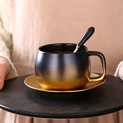 Xícara de café Preto Marmore de mármore de ouro xícaras de café com caneca caneca de café condensado