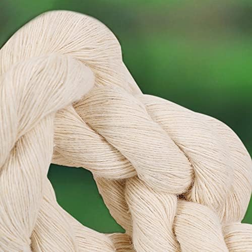Corda de algodão torcido natural 1/2 polegada de 50 pés de espessura corda branca para artesanato, projetos