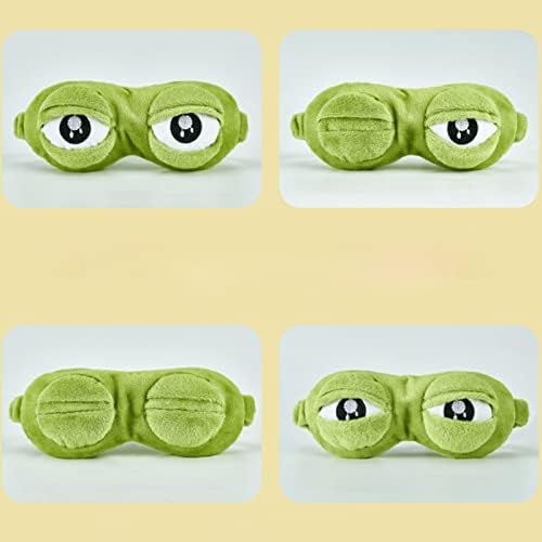 Máscara de olho de sapo verde engraçado e engraçado, máscara de olho de olho macio para olhos para olhos para