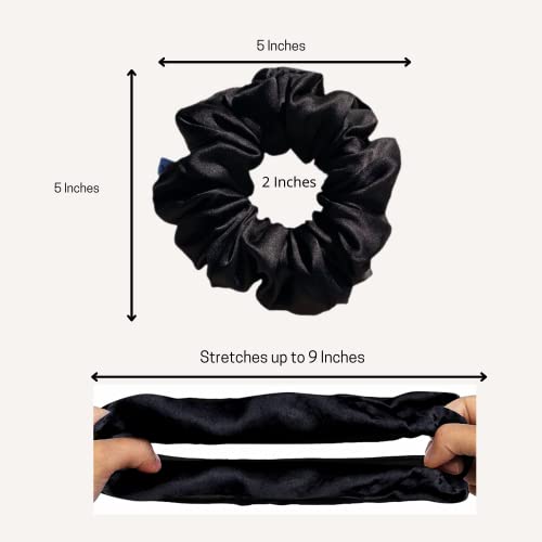 Fariaaccessory Silk Scrunchies para pacote de cabelo de 2, de seda de amoreira pura 19 laços de cabelo