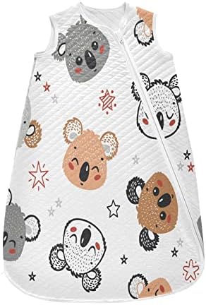 vvfelixl unisex coala urso estrela saco de dormir de bebê, cobertor de bebê vestível, bebês saco de sono, terno para dormir para criança recém-nascida infantil 0-6 meses