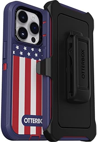 OtterBox iPhone 14 Pro Defender Series Case - American Flag, Rugged & Durable, com proteção contra