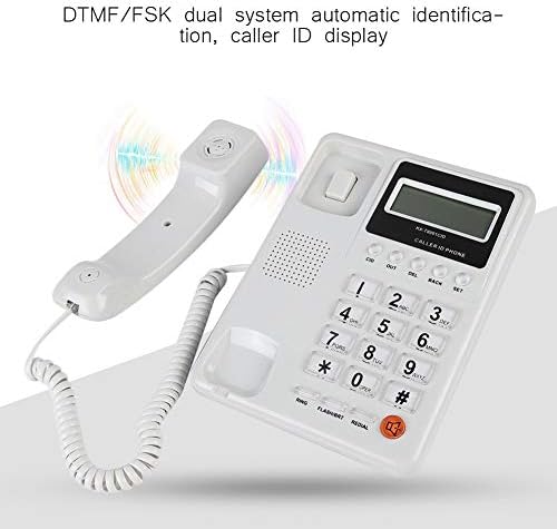 Telefone com fio com identificação de chamadas/chamada de chamada de viva -voz XL Botões XL, telefone fixo com fio de mesa com fio com fio fixo com dtmf/fsk dual para casa/hotel/escritório