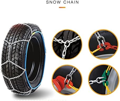 Correntes de neve de gangues, conjunto de 2, cadeia de neve anti-deslizamento para correntes de pneus